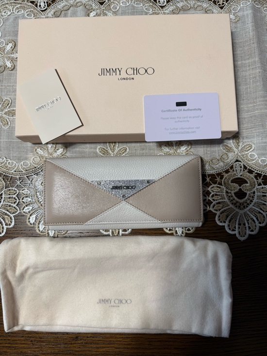 Jimmy Choo Handbags - Jimmy Choo Bicolor Leather Continental Wallet & Passport Holder - Beige & Cream